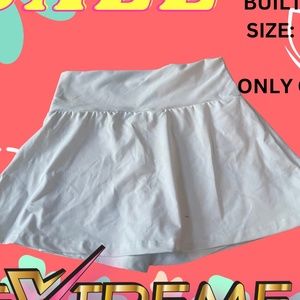 White flair skirt with built in shorts